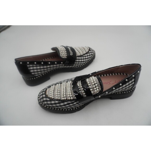 Betsey Johnson Shoes Women Darian Pearl Embellished Tailored Lug Sole Loafers 7M - Picture 10 of 11